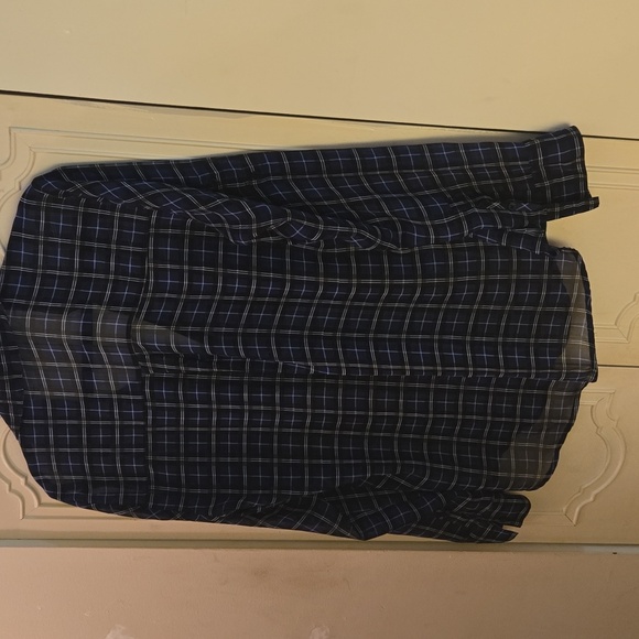 Express Navy and Black Plaid Shirt - Picture 4 of 6